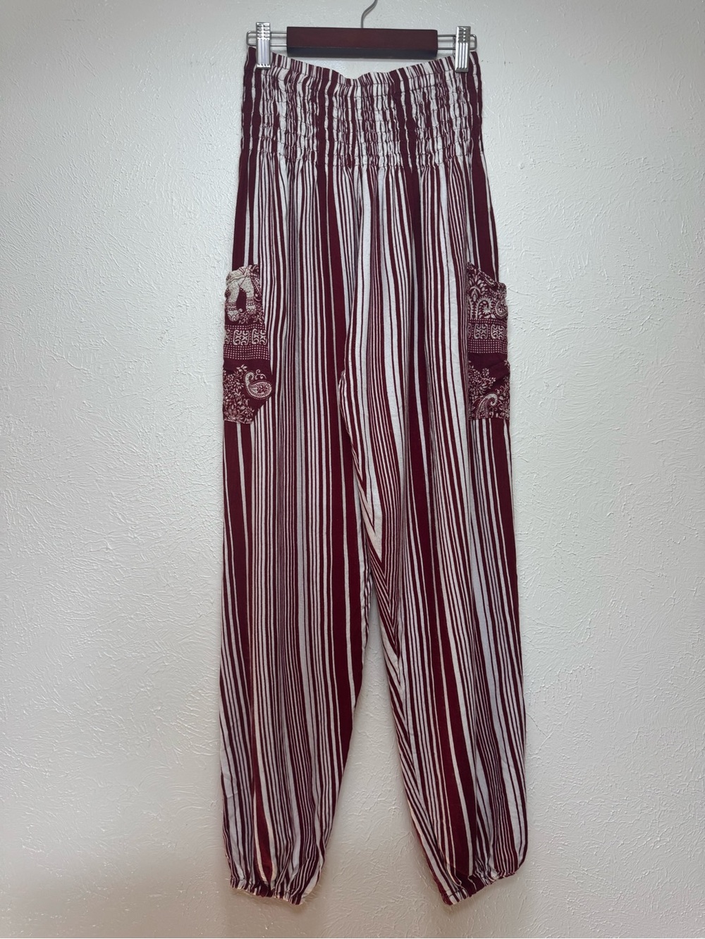 Elephants Pants Striped Stretchy Harem Bottoms